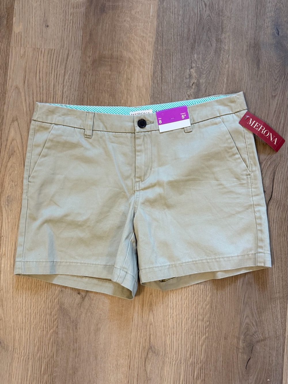 Merona Khaki Cotton Blend Women’s Bermuda Shorts, fits like a 6/8